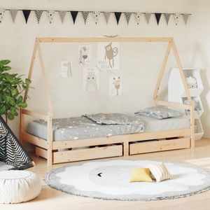 Dětská postel se zásuvkami 80 x 200 cm masivní borové dřevo obraz