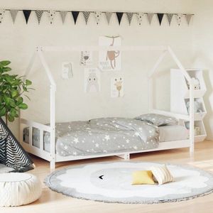 Dětská postel bílá 90 x 200 cm masivní borové dřevo obraz