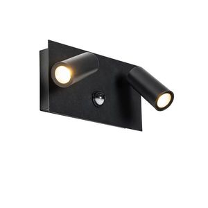 Venkovní nástěnné svítidlo černé včetně LED 2-světelného pohybového senzoru - Simon obraz