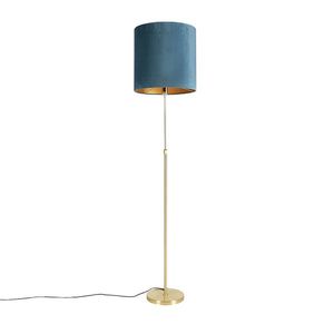 Stojací lampa zlatá / mosazná s velurovým odstínem modré 40/40 cm - Parte obraz