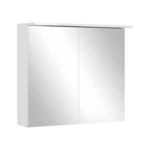 Závěsná skříňka DRUPER se zrcadlem a osvětlením, bílá obraz