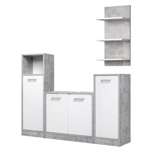 Koupelnový sestava DUET, beton/bílá obraz