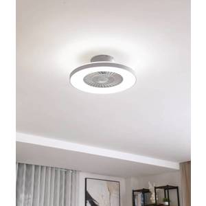 Lindby Stropní ventilátor Lindby Smart LED Paavo, šedý, tichý, Tuya obraz
