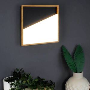 Eco-Light Nástěnné svítidlo LED Vista, černá barva/světlé dřevo, 30 x 30 cm obraz