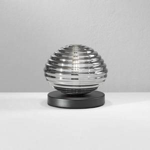 Eco-Light Stolní lampa Ripple, černá/kouřově šedá, Ø 18 cm obraz