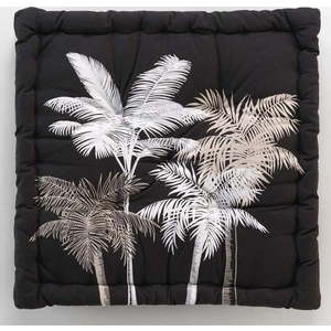 Bílo-černý sedací vak Ethno Palm – douceur d'intérieur obraz