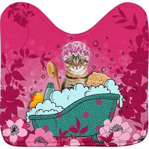 Růžová WC koupelnová předložka 45x45 cm Chatibulle – douceur d'intérieur obraz
