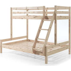 Patrová dětská postel z borovicového dřeva 140x200/90x200 cm v přírodní barvě Pino – Vipack obraz