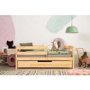 Dětská postel z borovicového dřeva s úložným prostorem v přírodní barvě 80x200 cm Mila CPD – Adeko obraz
