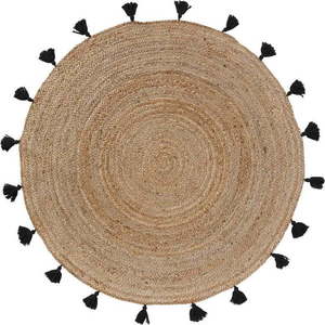 Kulatý koberec v černo-přírodní barvě ø 120 cm Shira – douceur d'intérieur obraz