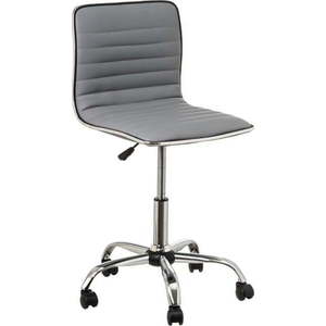 Šedá kancelářská židle z imitace kůže – Casa Selección obraz