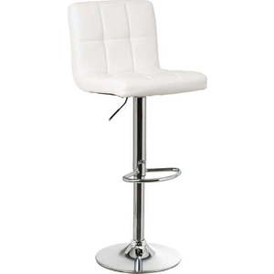 Bílé barové židle s nastavitelnou výškou z imitace kůže v sadě 2 ks (výška sedáku 93 cm) – Casa Selección obraz
