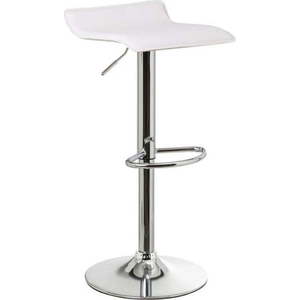 Bílé barové židle s nastavitelnou výškou z imitace kůže v sadě 2 ks (výška sedáku 63 cm) – Casa Selección obraz