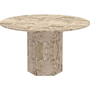 Světle hnědý mramorový kulatý jídelní stůl ø 130 cm Naxos – Actona obraz