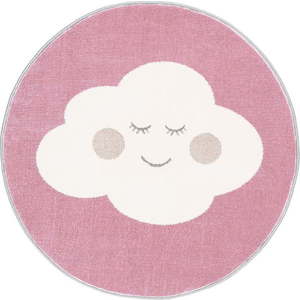 Růžový dětský koberec ø 100 cm Soft – FD obraz