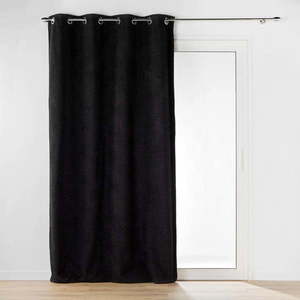 Černý závěs z materiálu bouclé 140x240 cm Wooly – douceur d'intérieur obraz