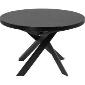 Černý kulatý rozkládací jídelní stůl se skleněnou deskou ø 160 cm Vashti – Kave Home obraz