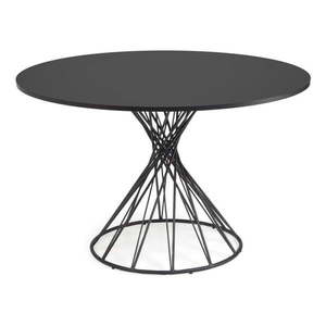 Černý kulatý jídelní stůl s černou deskou ø 120 cm Niut – Kave Home obraz