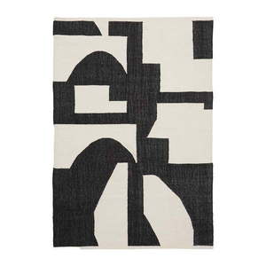 Černo-krémový oboustranný ručně tkaný koberec s příměsí juty 160x230 cm Sotty – Kave Home obraz