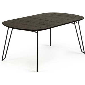 Tmavě hnědý rozkládací jídelní stůl s deskou v dekoru jasanového dřeva 100x170 cm Milian – Kave Home obraz