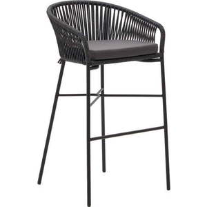 Černé ocelové barové židle v sadě 4 ks (výška sedáku 80 cm) Yanet – Kave Home obraz