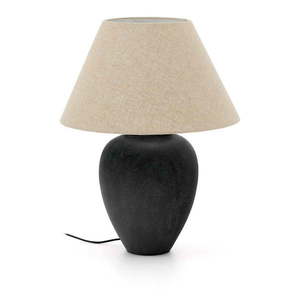 Černo-béžová stolní lampa s textilním stínidlem (výška 60 cm) Mercadal – Kave Home obraz