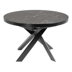 Černý kulatý rozkládací jídelní stůl s keramickou deskou ø 160 cm Vashti – Kave Home obraz