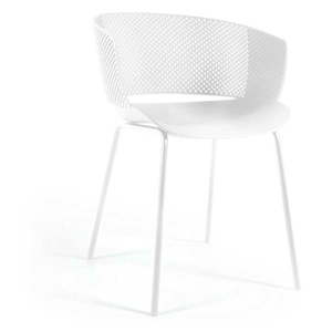 Bílá kovovo-plastová zahradní židle Yeray – Kave Home obraz