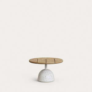 Kulatý konferenční stolek s deskou z akácie v bílo-přírodní barvě ø 55 cm Saura – Kave Home obraz