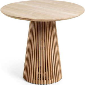 Kulatý jídelní stůl z teakového dřeva v přírodní barvě ø 90 cm Jeanette – Kave Home obraz