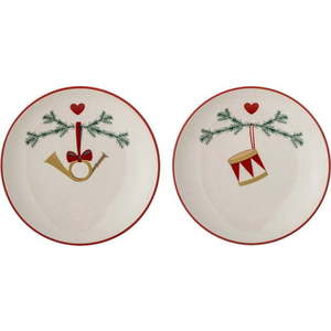 Bílé dezertní talíře s vánočním motivem z kameniny v sadě 2 ks ø 16 cm Yule – Bloomingville obraz