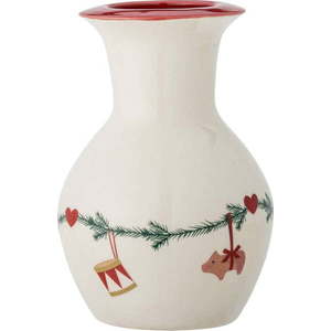 Bílá váza s vánočním motivem z kameniny (výška 16 cm) Yule – Bloomingville obraz