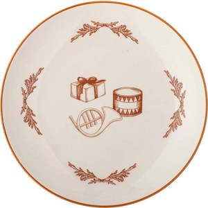 Bílý dezertní talíř s vánočním motivem z kameniny ø 20, 5 cm Beth – Bloomingville obraz
