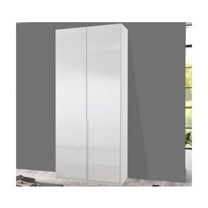 Šatní skříň New York D, 90 cm, bílá/bílý lesk obraz