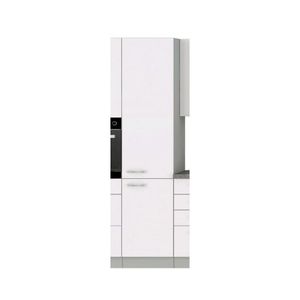 Vysoká kuchyňská skříň Bianka 40DK, 40 cm, bílý lesk obraz