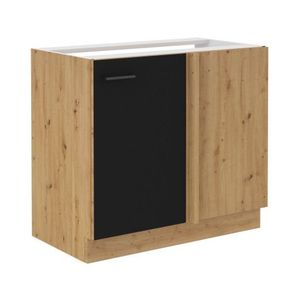 Dolní rohová kuchyňská skříňka Modena, 90 cm, dub artisan/černá obraz