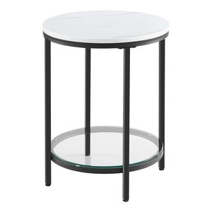 Přístavný stolek MINIMA bílý mramor/černá obraz