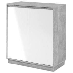 Komoda MARMION 1 beton/bílá vysoký lesk obraz
