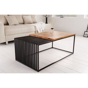 Konferenční stolek masivní dřevo / kov Dekorhome Černá obraz