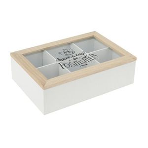 DekorStyle Krabička na čaj Positiv bílá obraz
