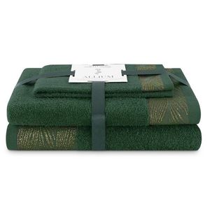 AmeliaHome Sada 3 ks ručníků ALLIUM klasický styl zelená, velikost 50x90+70x130 obraz
