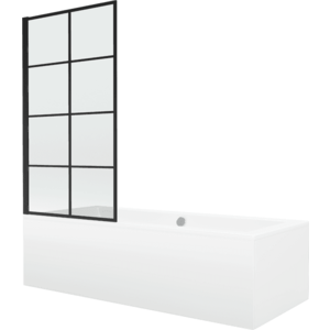 Vana Mexen Cube 170x80 cm s panelem bílá + jednokřídlá zástěna pevná 80 x 140 cm VI černá/černá obraz
