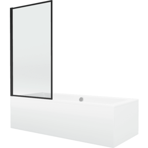 Vana Mexen Cube 170x80 cm s panelem bílá + jednokřídlá zástěna pohyblivá 70 x 140 cm černá/černá obraz