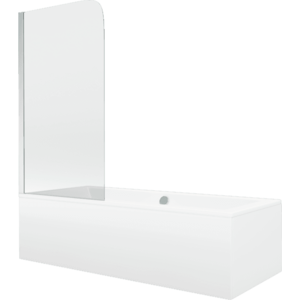 Vana Mexen Cube 170x80 cm s panelem bílá + jednokřídlá zástěna pohyblivá 70 x 140 cm čirá/chrom obraz