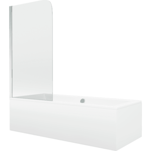 Vana Mexen Cube 170x80 cm s panelem bílá + jednokřídlá zástěna pohyblivá 75 x 140 cm čirá/chrom obraz