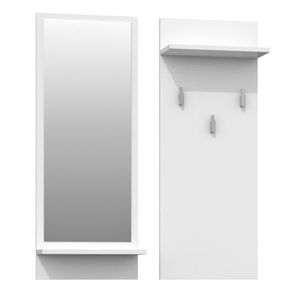TP Living Věšáková stěna se zrcadlem- RIVA- bílý mat obraz