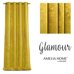 Závěs AmeliaHome Glamour Nyx žlutý, velikost 140x250 obraz