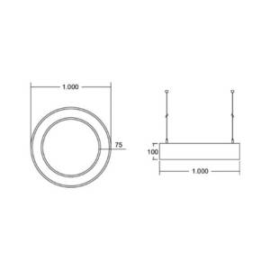 BRUMBERG BRUMBERG Biro Circle Ring direct on/off 100cm stříbrná 3000 K obraz
