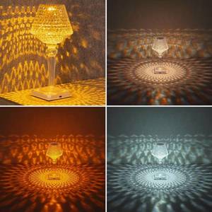 Globo Nabíjecí stolní lampa LED Gixi, čirý/křišťálový efekt, CCT obraz