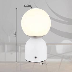Globo Julsy LED dobíjecí stolní lampa, bílá, výška 21 cm, kov, CCT obraz